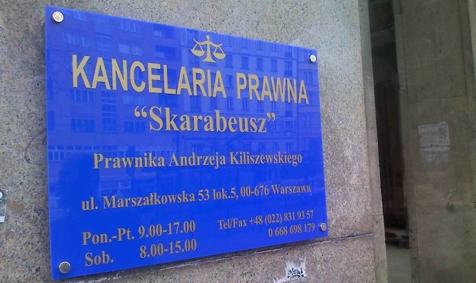 Szyld dla kancelarii