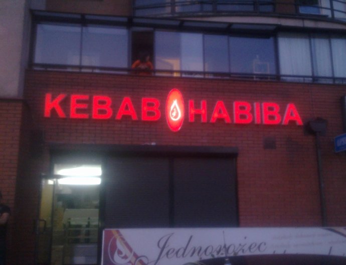 Napis przestrzenny dla Kebab Habiba